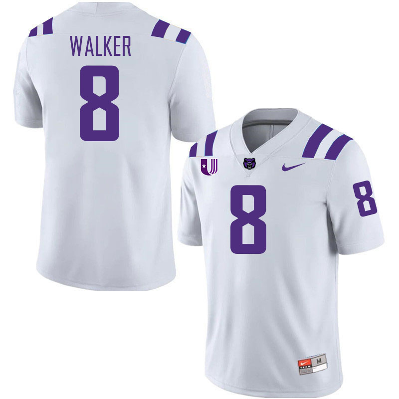 Central Arkansas Bears #8 David Walker College Football Jerseys,Uniforms Stitched-White